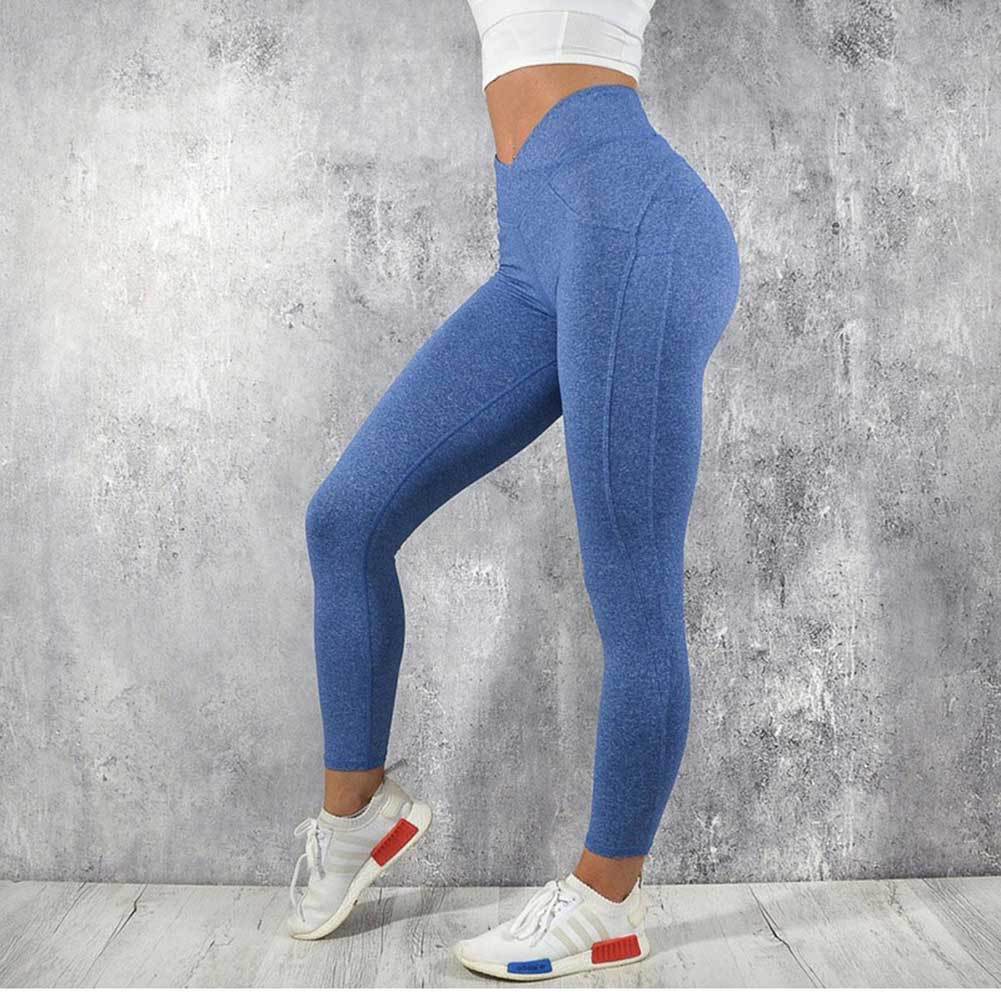 Leggings e Calças Femininas para Fitness e Yoga em Cores Sólidas